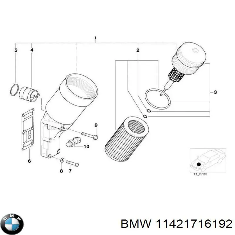 11421716192 BMW Масляный фильтр двигателя