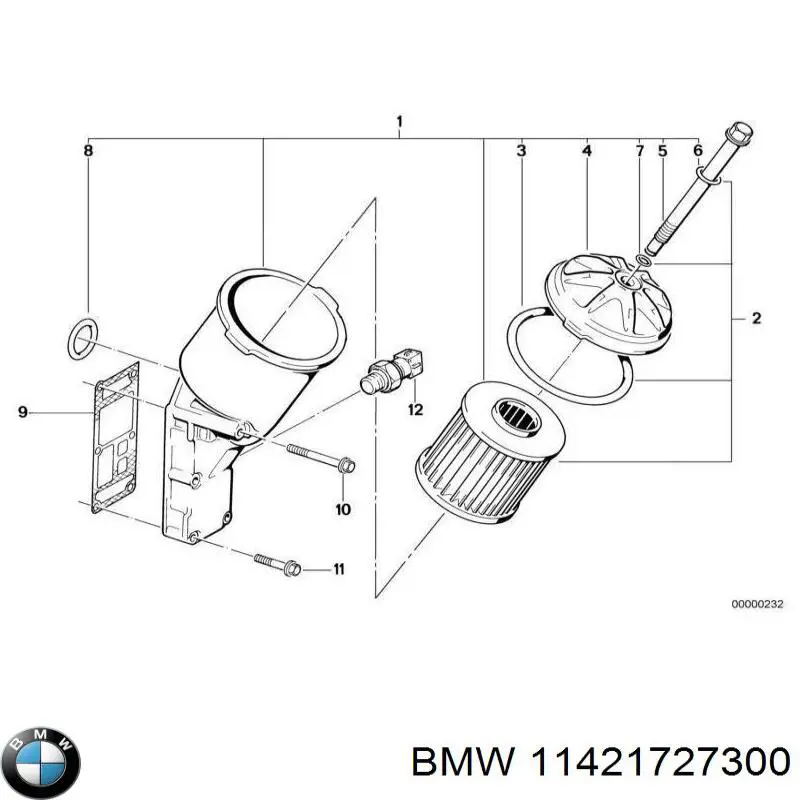 11421727300 BMW масляный фильтр