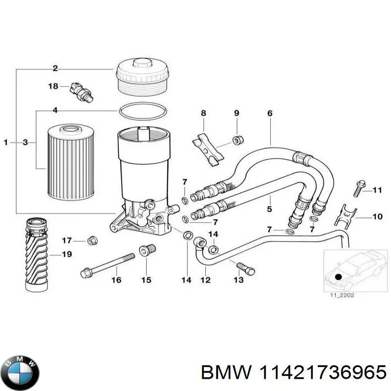 Корпус масляного фильтра 11421736965 BMW