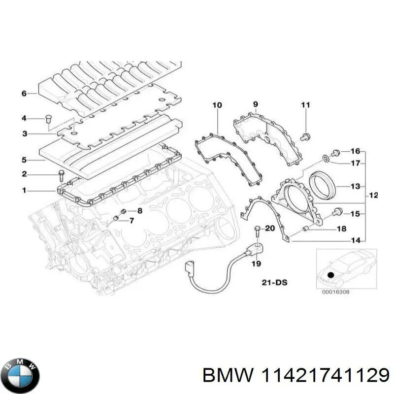 Прокладка крышки маслозаливной горловины 11421741129 BMW