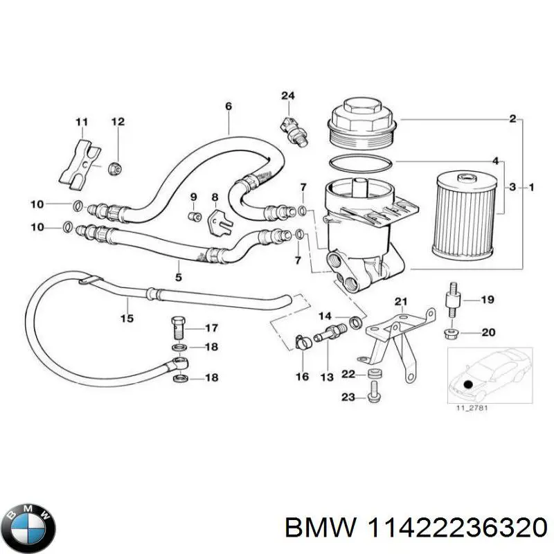 Фильтр очистки масла центробежный BMW 11422236320 цена, от 6.39 USD