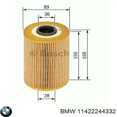 Фильтр очистки масла центробежный BMW 11422244332 цена, от 4.09 USD