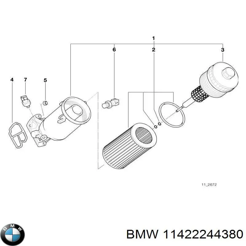 11422244380 BMW прокладка адаптера масляного фильтра