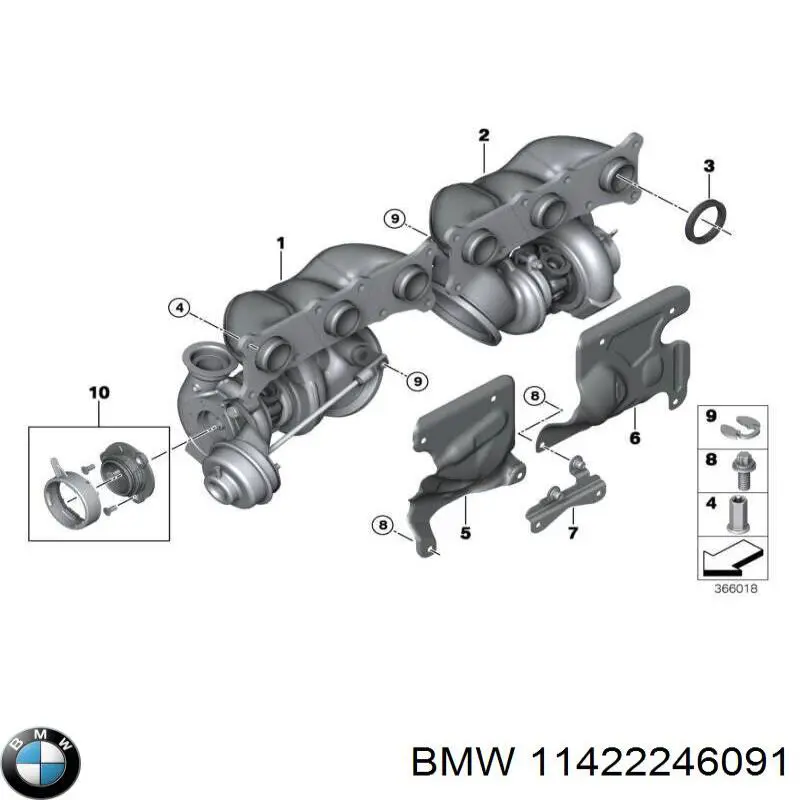 11422246091 BMW Прокладка шланга отвода масла от турбины