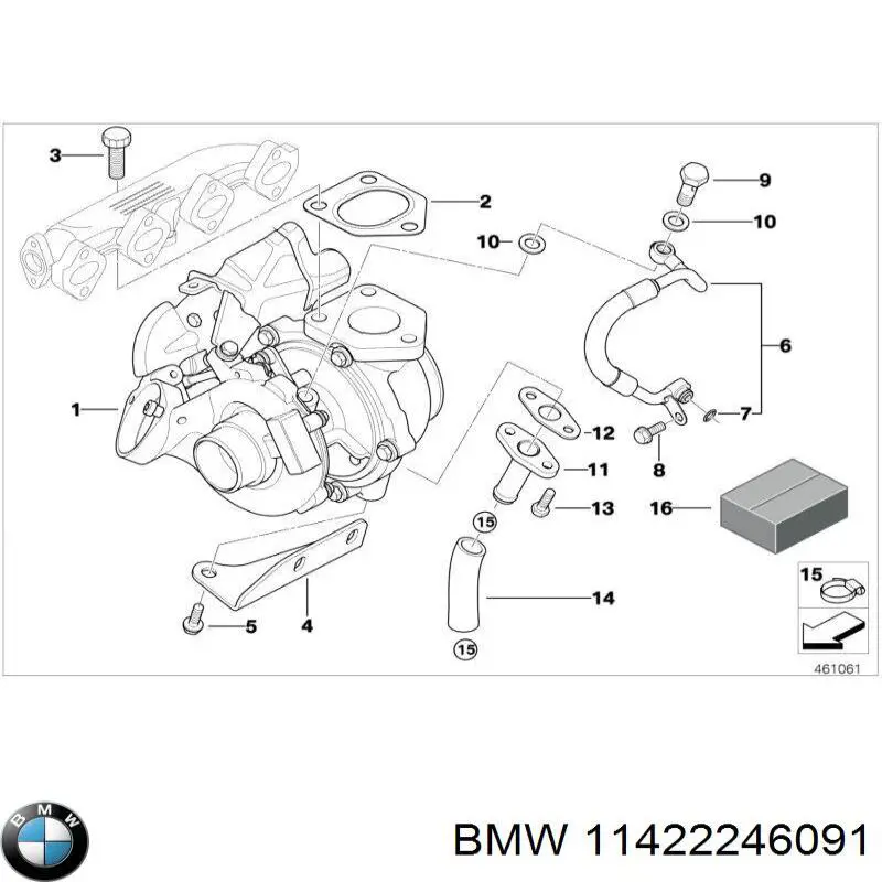 Прокладка шланга отвода масла от турбины BMW 11422246091 цена, от 8.94 USD