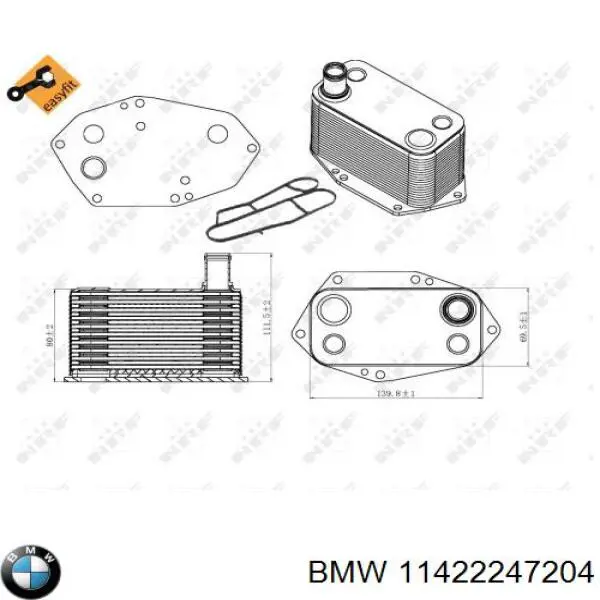 Масляный радиатор BMW 11422247204