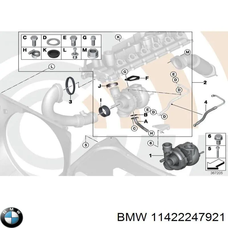 Трубка (шланг) отвода масла от турбины BMW 11422247921 цена, от 24.83 USD