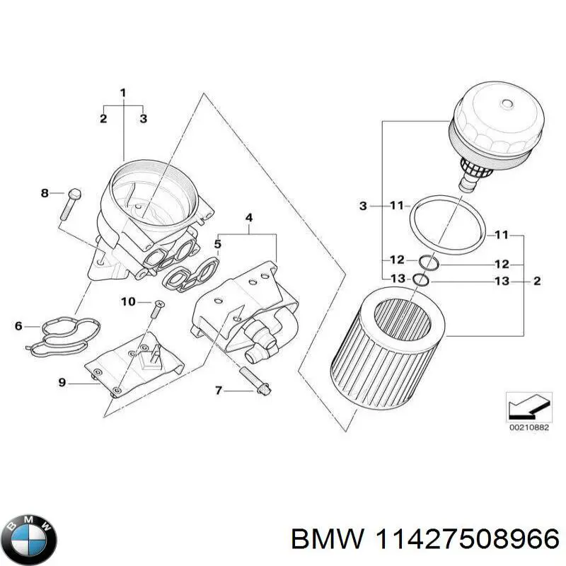 Корпус масляного фильтра BMW 11427508966 цена, от 25.34 USD