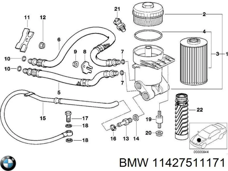 Корпус масляного фильтра BMW 11427511171 цена, от 118.64 USD