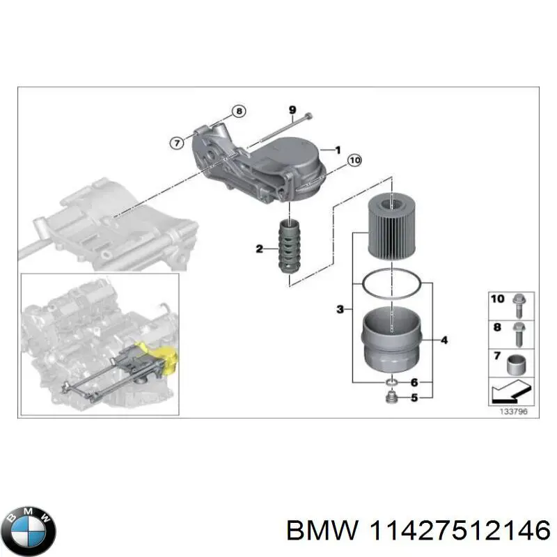 11427512146 BMW filtro de óleo