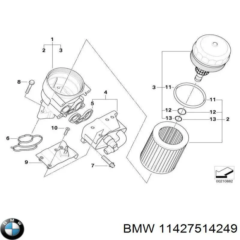 Прокладка крышки маслозаливной горловины 11427514249 BMW