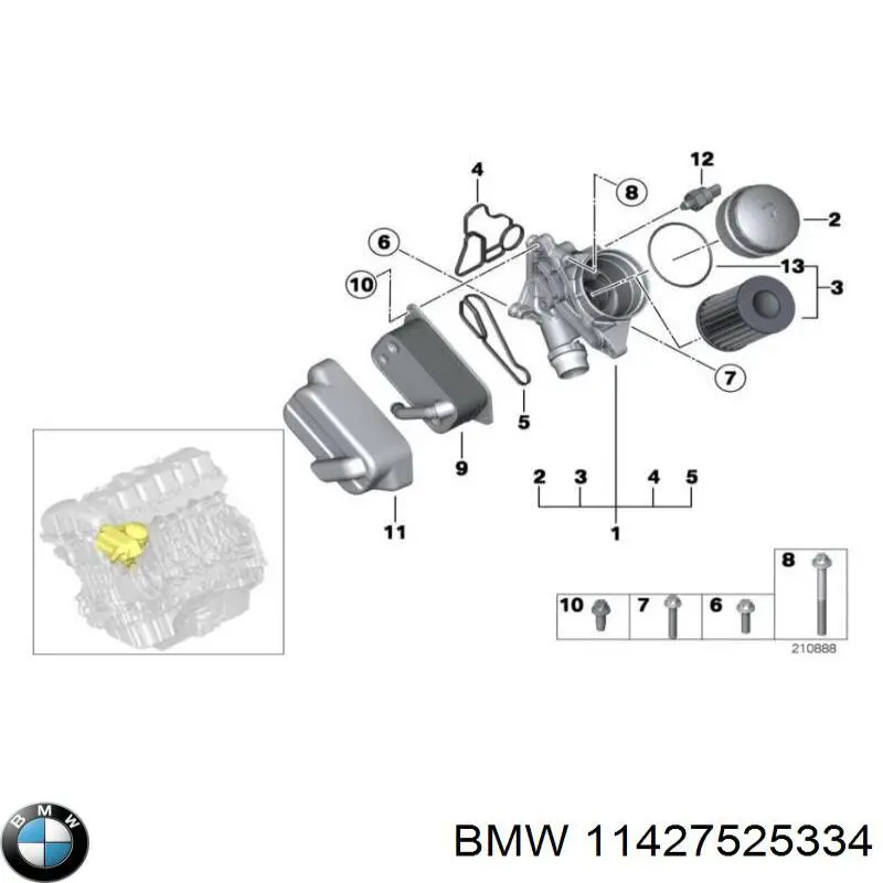 Compre 11427525334 BMW Tampa do filtro de óleo