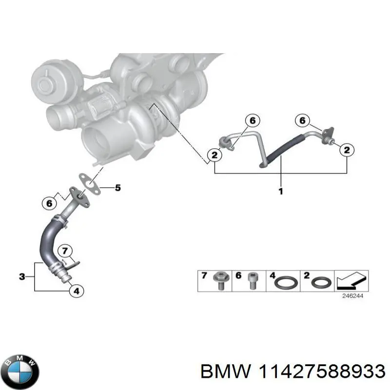 Трубка (шланг) подачи масла к турбине на BMW 5 (F10) купить.