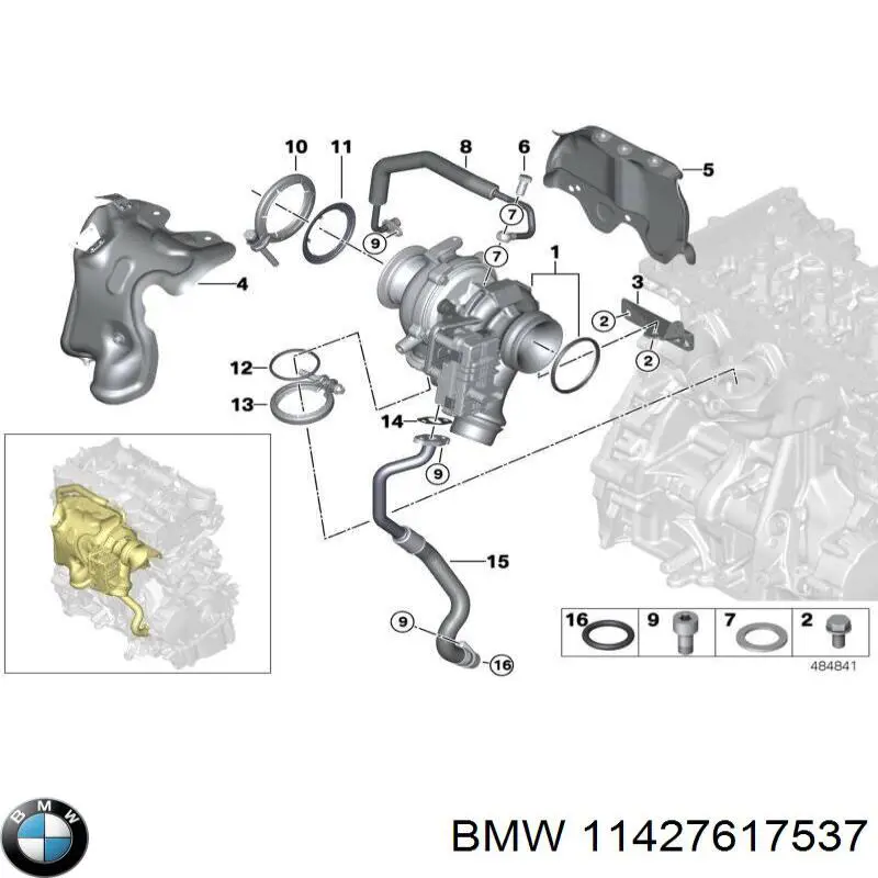Трубка (шланг) отвода масла от турбины BMW 11427617537 цена, от 55.97 USD