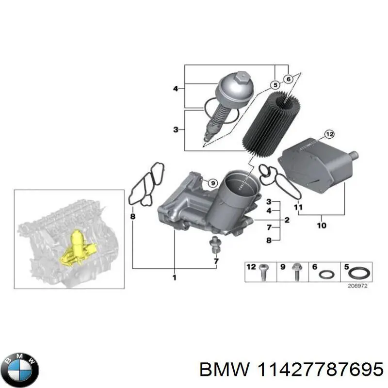 Прокладка масляного фильтра 11427787695 BMW