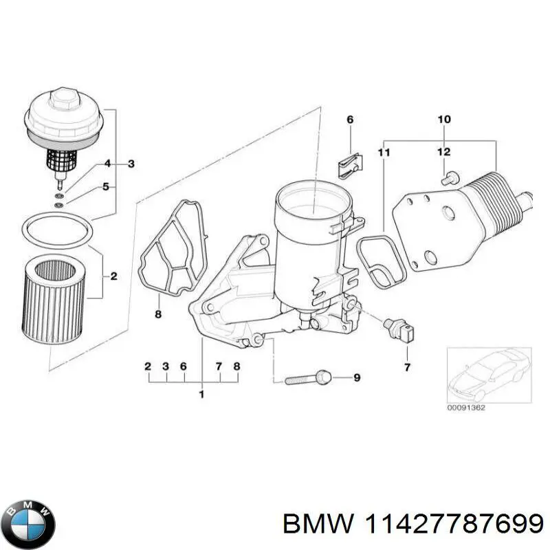 Vedante do radiador de óleo para BMW 3 (E46)