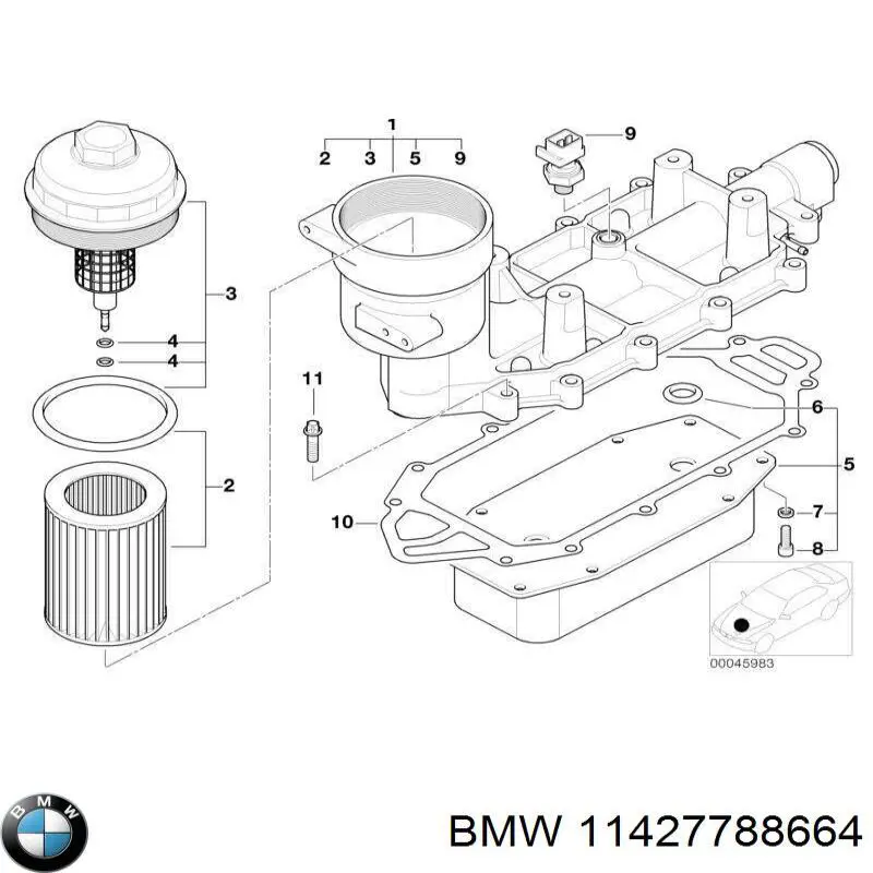 11427788664 BMW filtro de óleo