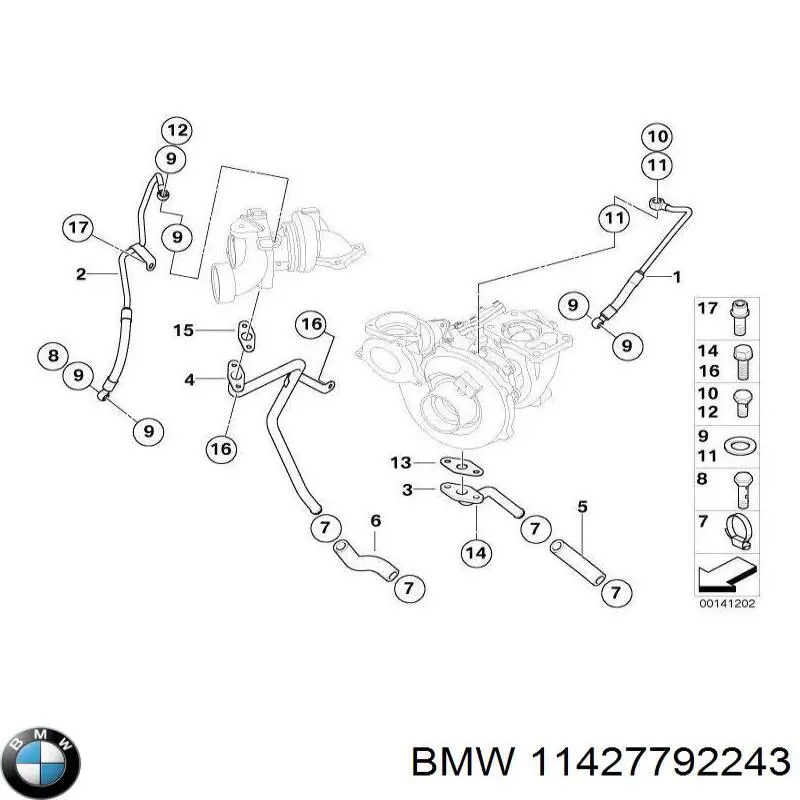 Трубка (шланг) масляного радиатора, от фильтра к блоку BMW 11427792243 цена, от 75.83 USD
