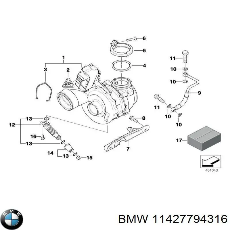 Патрубок вентиляции картерных газов 11427794316 BMW