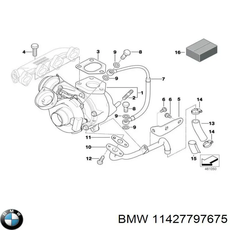 Патрубок вентиляции картерных газов 11427797675 BMW