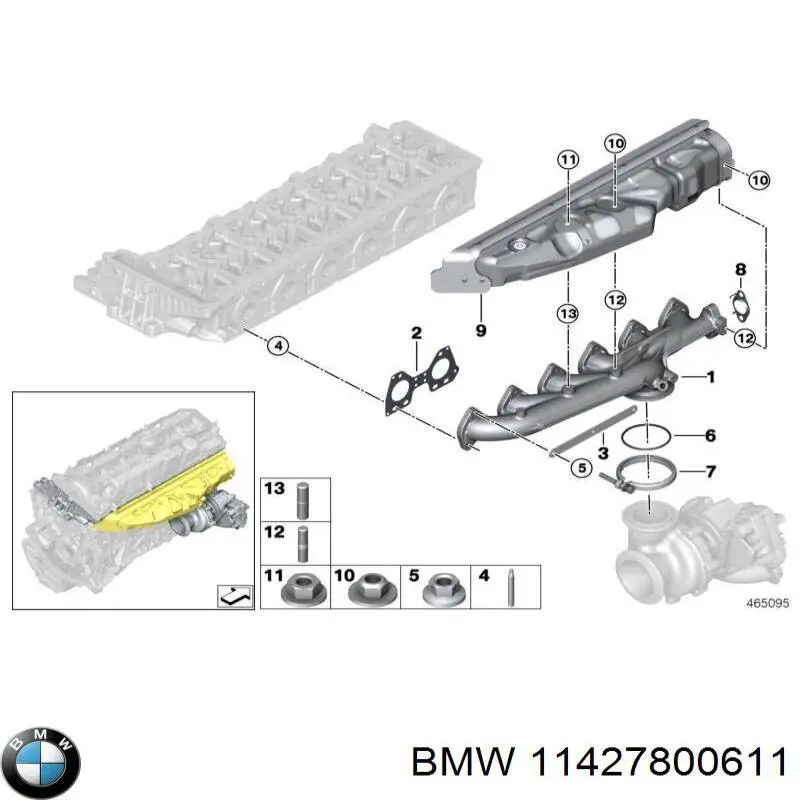 Трубка (шланг) подачи масла к турбине BMW 11427800611 цена, от 74.51 USD