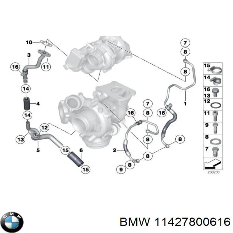 11427800618 BMW cano derivado de ventilação de cárter (de separador de óleo)