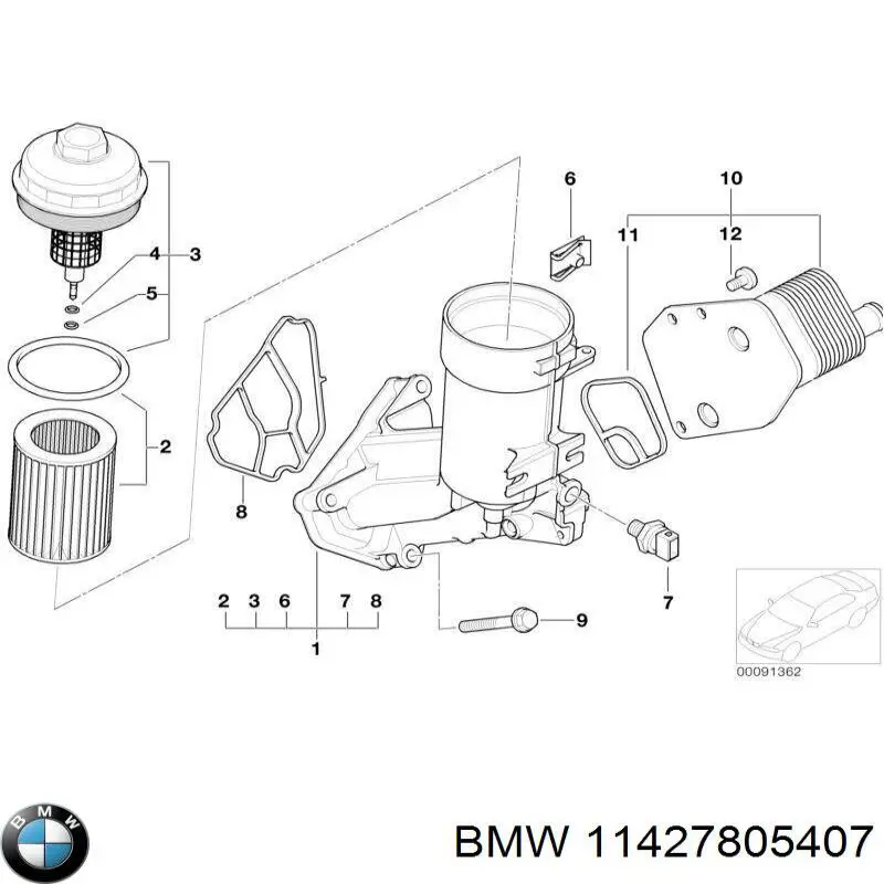 11427805407 BMW корпус масляного фильтра