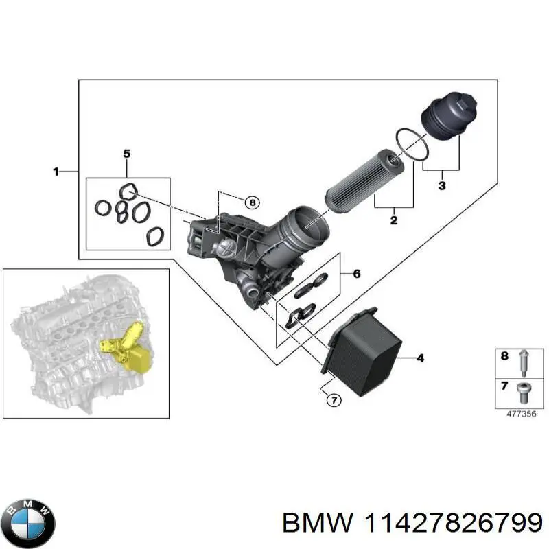 Filtro de aceite 11427826799 BMW