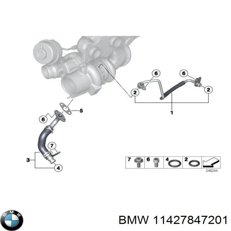 Купить 11427847201 BMW Трубка масляного радиатора