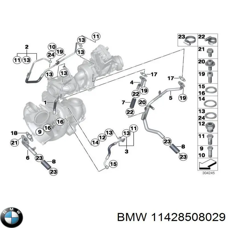 Трубка масляного радиатора 11428508029 BMW