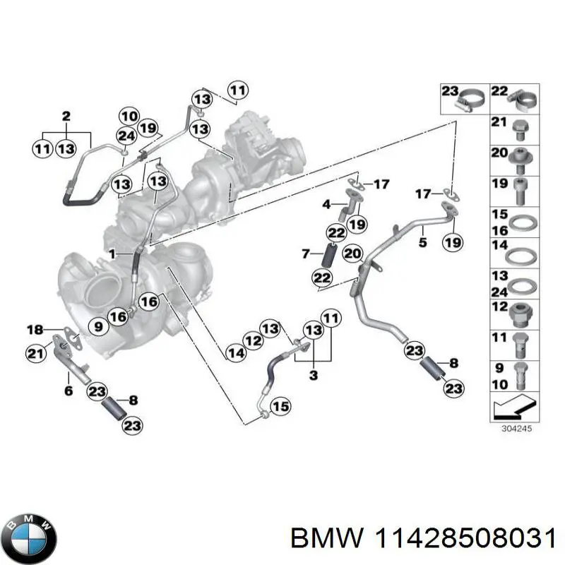 Трубка масляного радиатора 11428508031 BMW