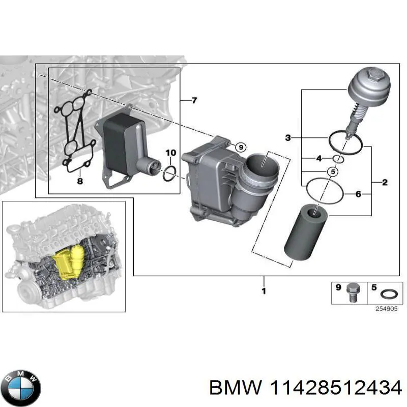 Прокладка радиатора масляного BMW 11428512434
