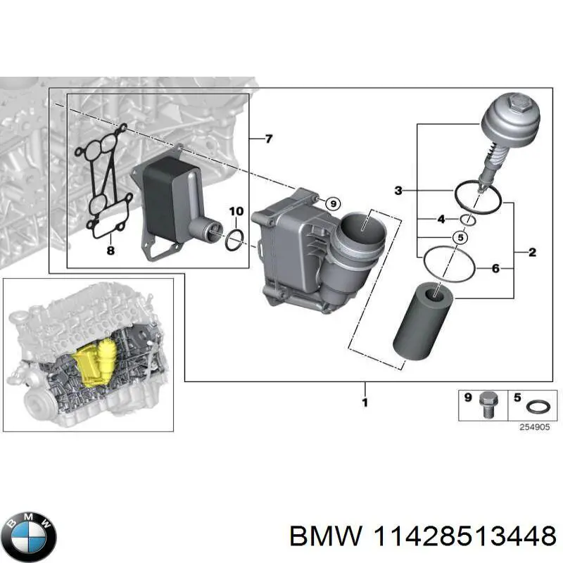 11428513448 BMW vedante de adaptador do filtro de óleo