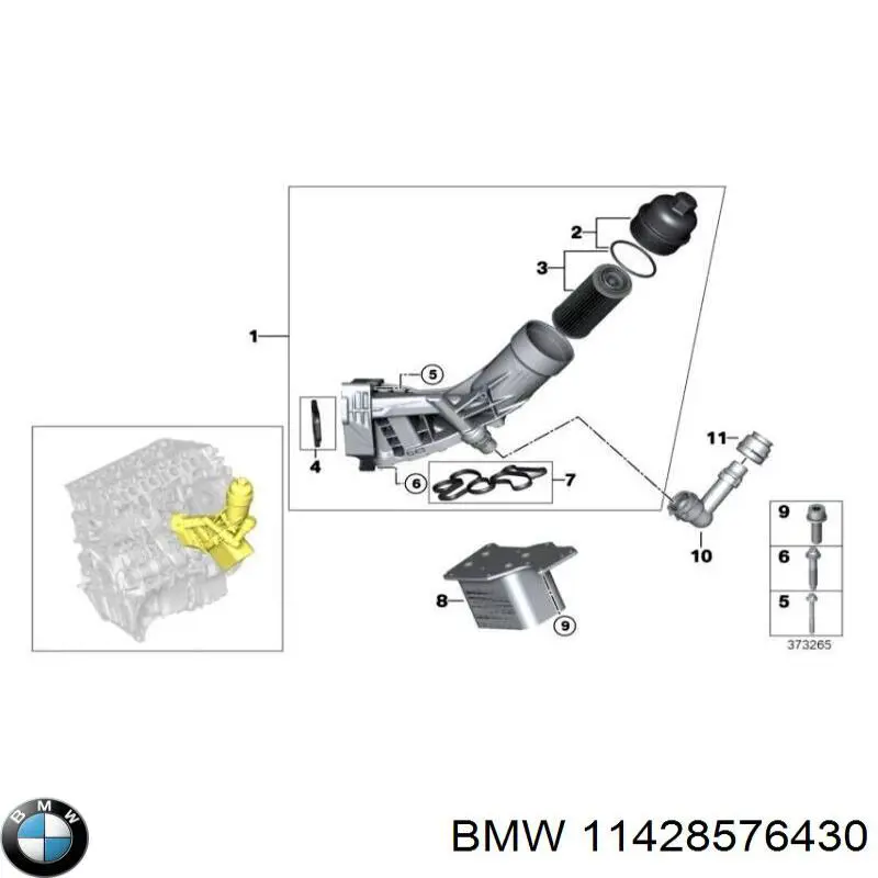 Vedante do radiador de óleo para BMW 5 (G30, F90)