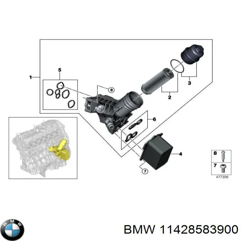 11428583900 BMW tampa do filtro de óleo