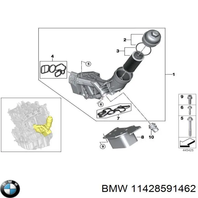 Прокладка радиатора масляного BMW 11428591462