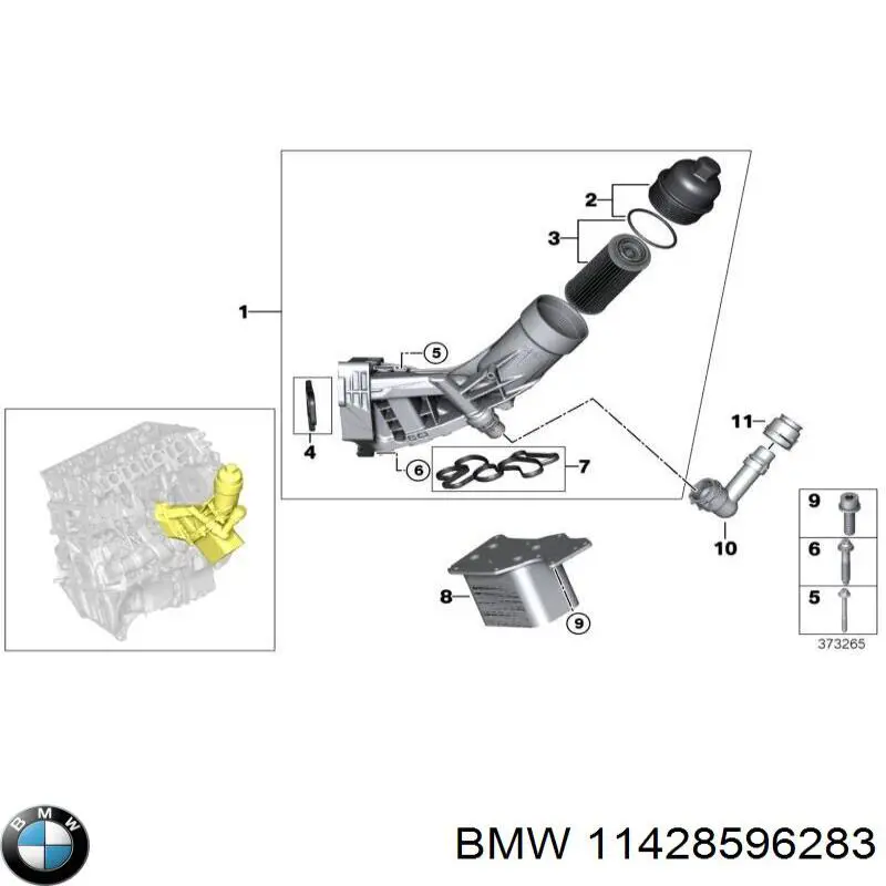 11428596283 BMW caixa do filtro de óleo