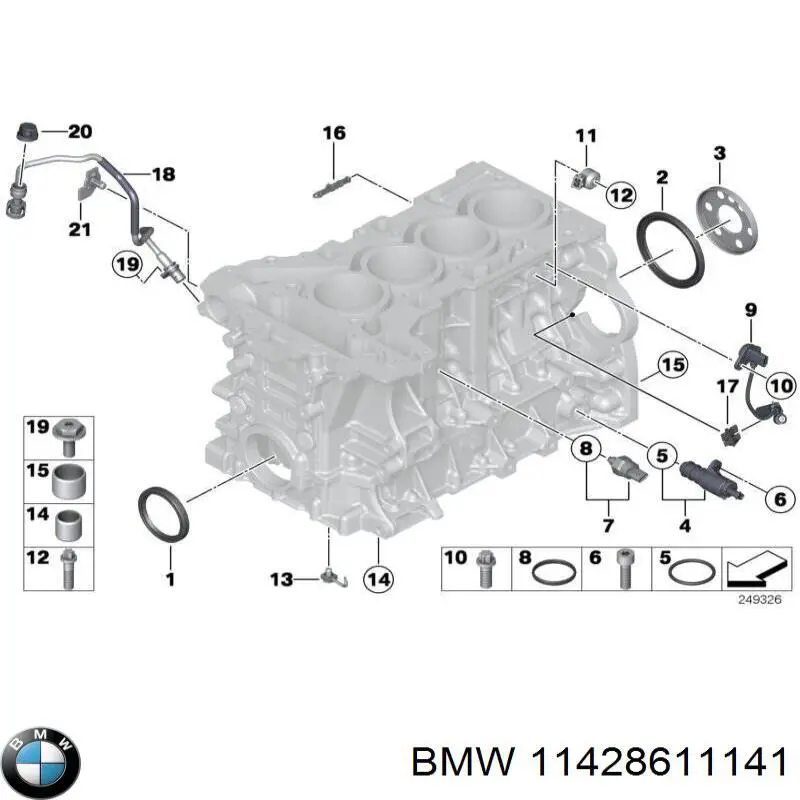 11428632496 BMW filtro de óleo