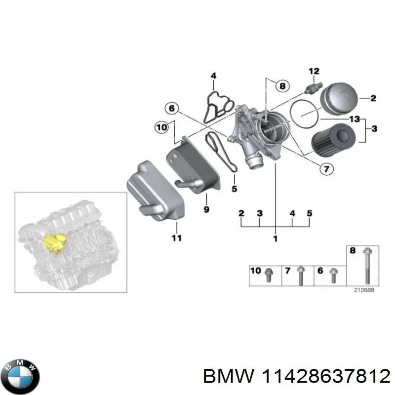 11428637812 BMW корпус масляного фильтра