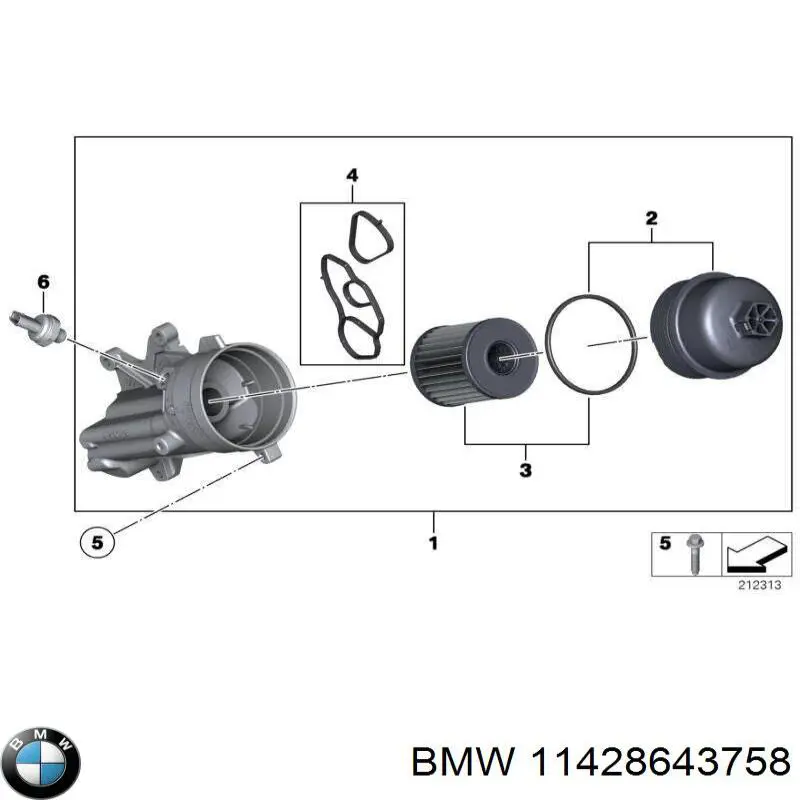 Прокладка масляного фильтра 11427557009 BMW