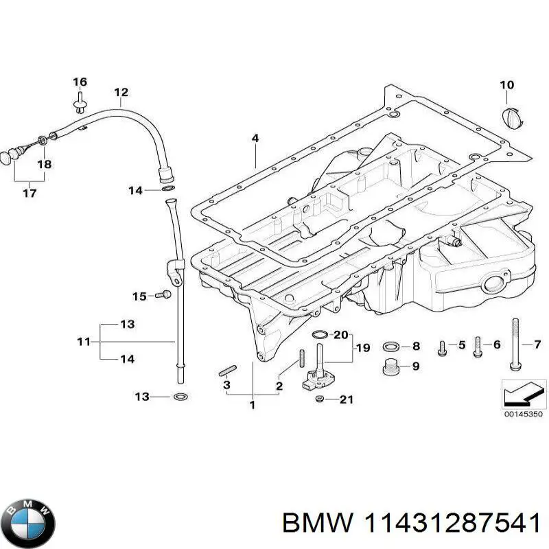 Кільце ущільнювача олійного щупа 11431287541 BMW