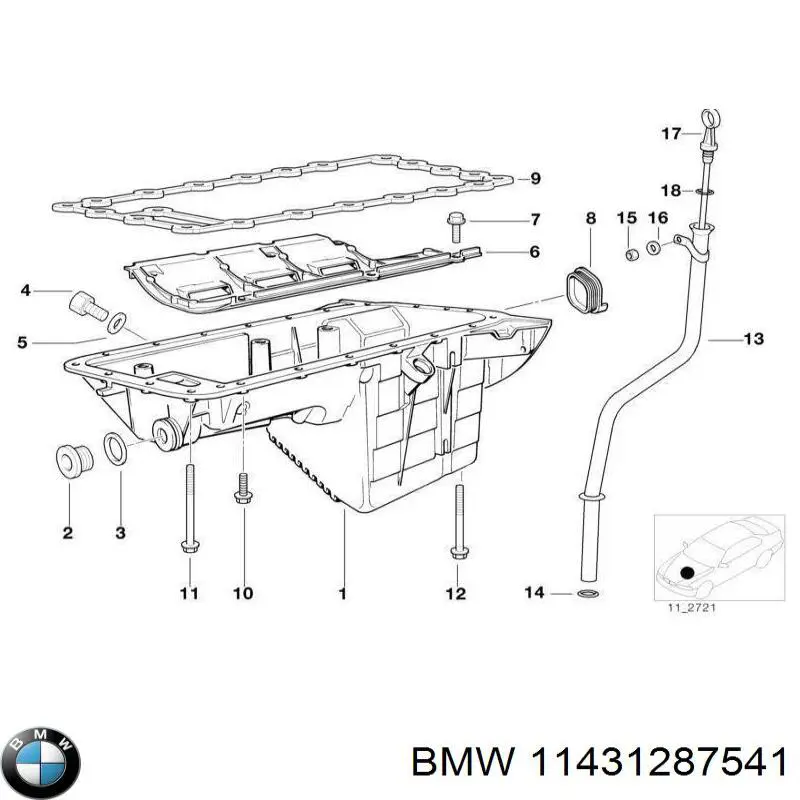 Купить 11431287541 BMW Уплотнительное кольцо маляного щупа