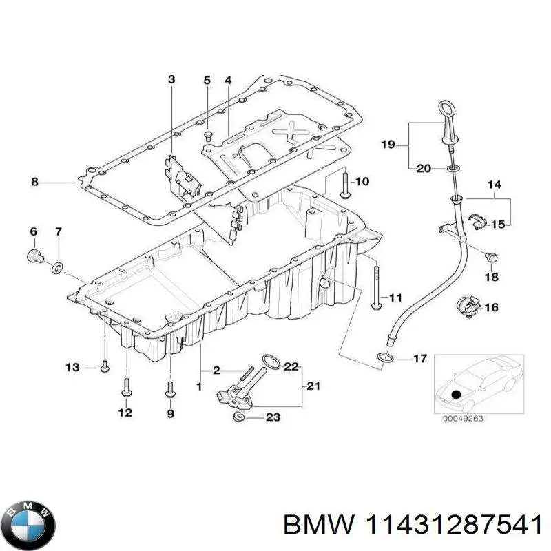 Уплотнительное кольцо маляного щупа BMW 11431287541