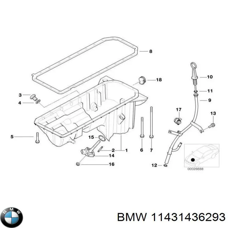 Щуп масляный 11431436293 BMW