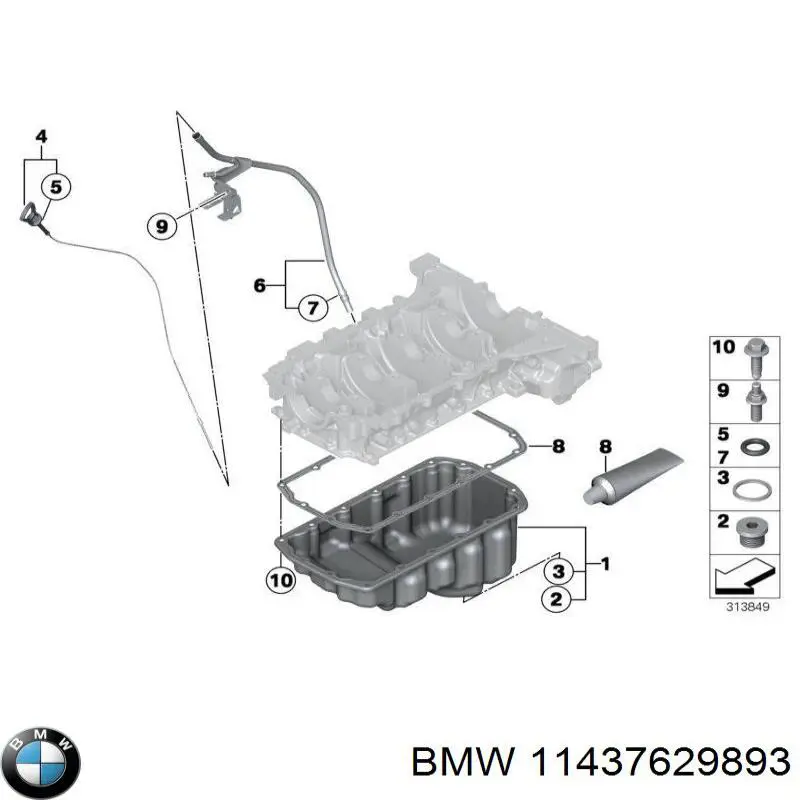 Прокладка крышки маслозаливной горловины 11437629893 BMW