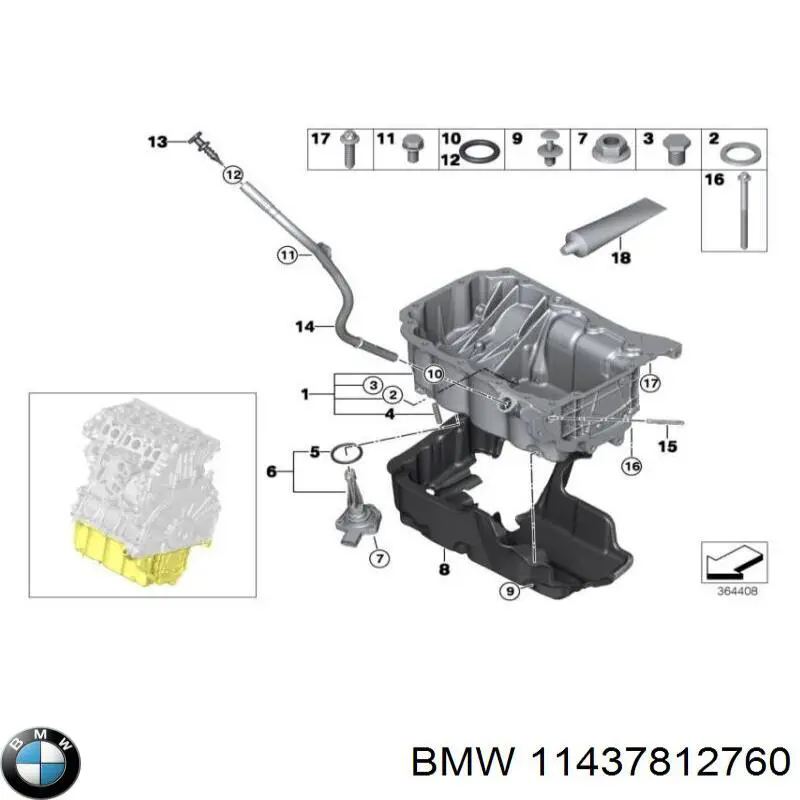 Щуп масляный 11437812760 BMW