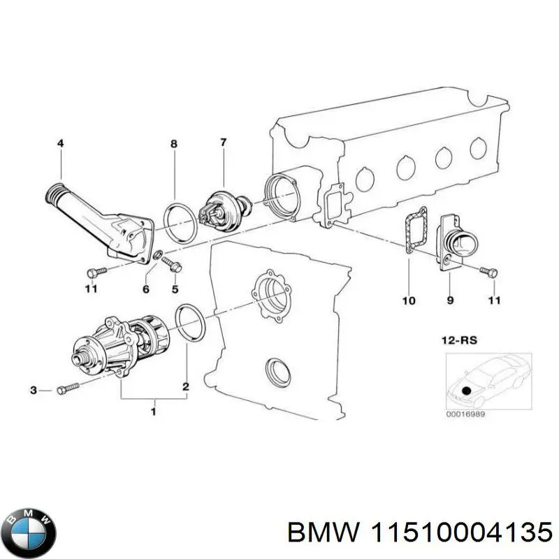 Помпа охлаждения BMW 11510004135 цена, от 31.58 USD