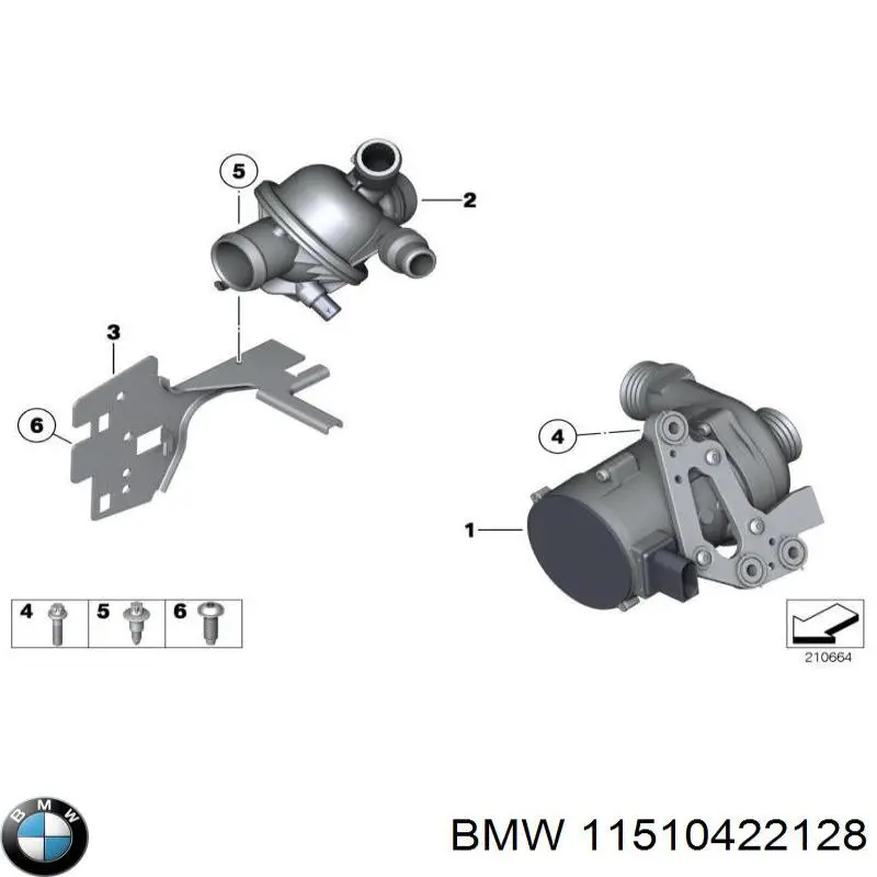 11510422128 BMW помпа водяная (насос охлаждения, дополнительный электрический)