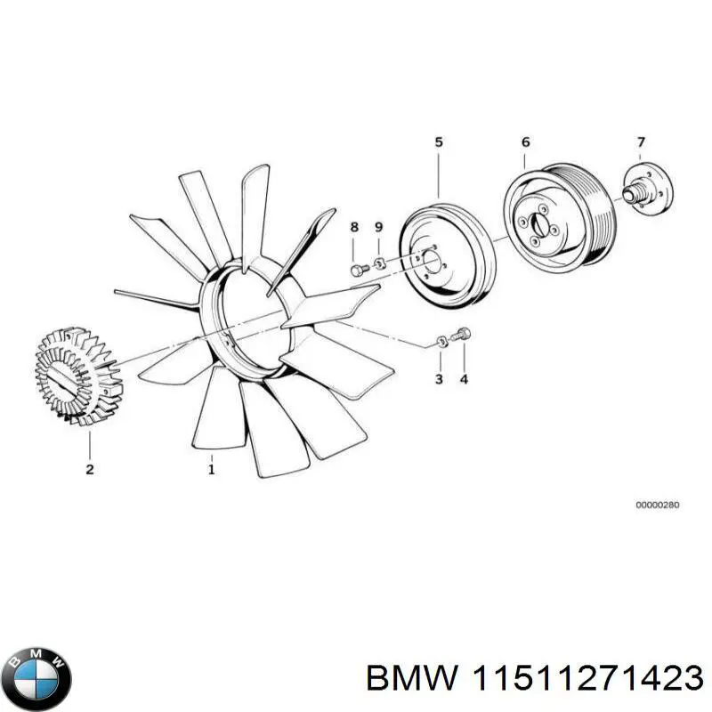 11511271423 BMW Шкив водяной помпы