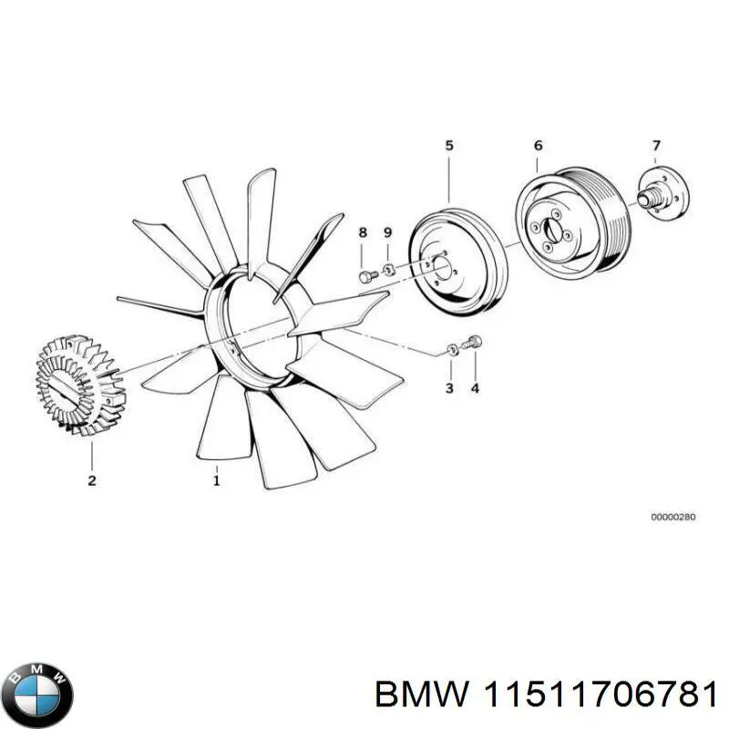 Шкив помпы 11511271423 BMW